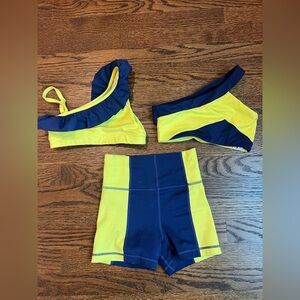 Jo and Jax 3 piece set in Navy and Yellow